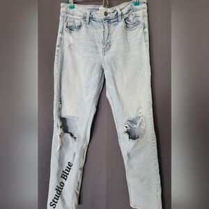 Studio Blue Jeans,Women's size 29 Distressed Ripped Light Wash Denim Blue Jeans